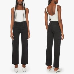 Mother Straight UP Rambler Cargo Skimp in Pitch Size 28